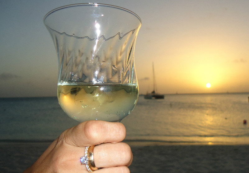 Sunset Wine on Eagle Beach, Aruba