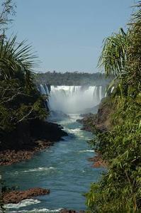 Our first glimpse of Iguazu Falls