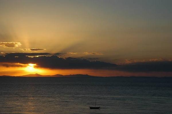 Sunset over Lake Titicaca