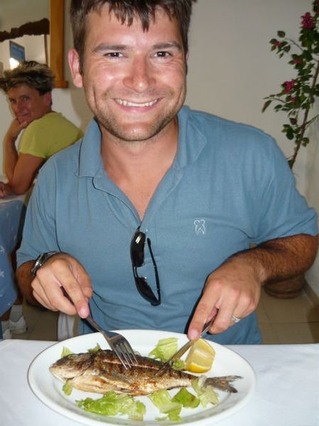 Alex's fishy lunch in Lindos