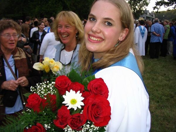 The grad and her roses