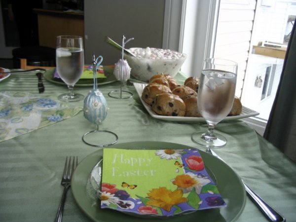 The Easter feast place setting