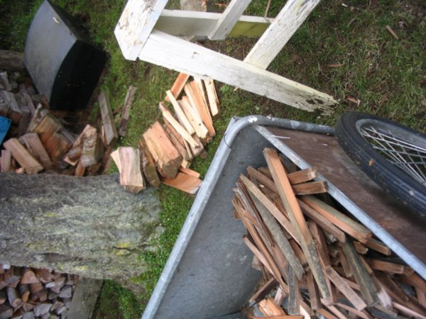 Wood split for kindling
