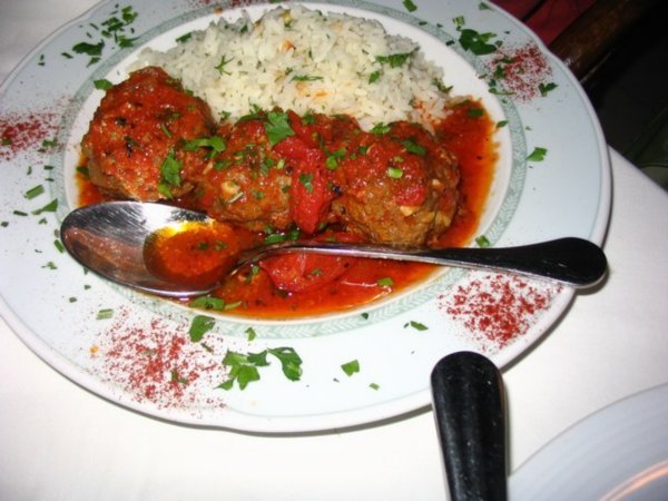 Rice and meatballs