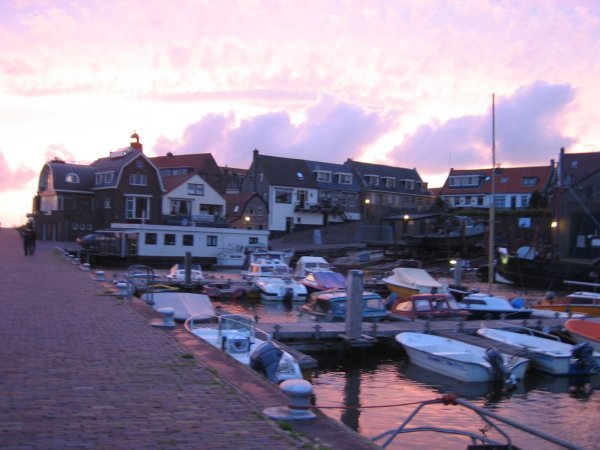 Urk Harbour at Sunset
