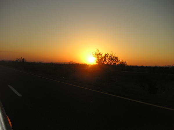 Desert Sunset (at 75mph)