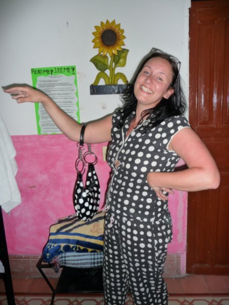 Lisa's handbag matched my pyjamas!