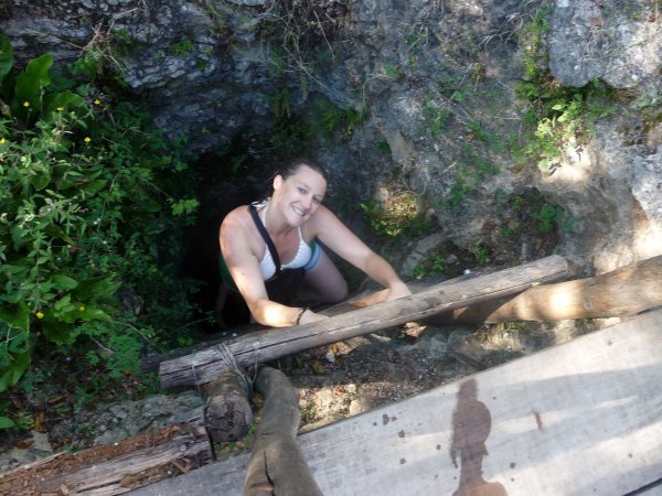 The third cenote was accessed by climbing down this dark hole!