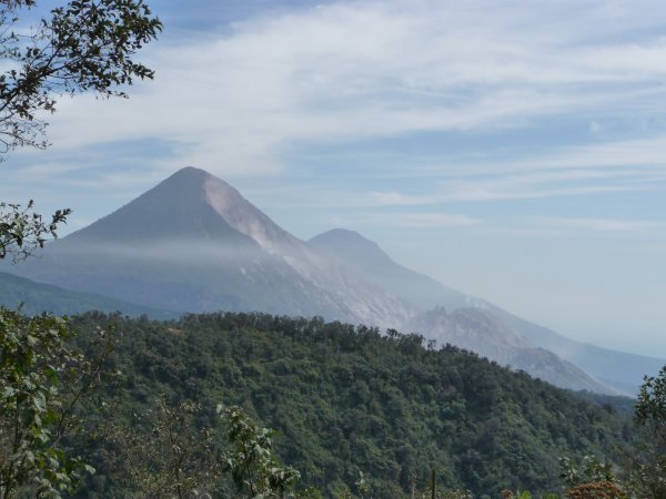 Santa Maria and Santiaguito from Volcan Chicabel