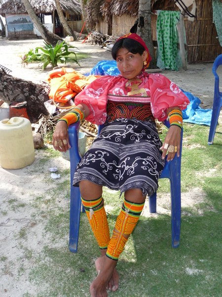 A Kuna lady in typical costume