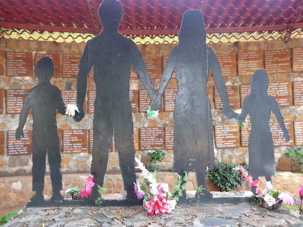 The memorial at El Mozote lists the names of all who were killed in the massacre