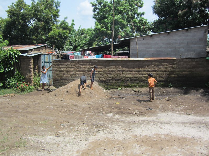 Kids playing at the site