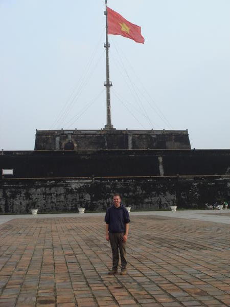Ciaran In Front Of The Flag Tower