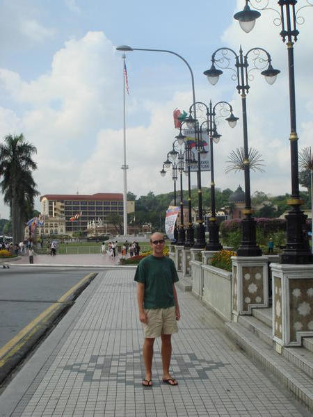 Ronan in Front Of The Giant Malaysian Flag