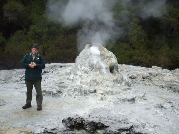 The Geyser´s Activity Is Explained To The Crowd
