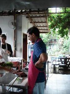 Sanjay in the Thai cooking class