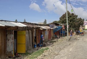Roadside shacks in Mbeya