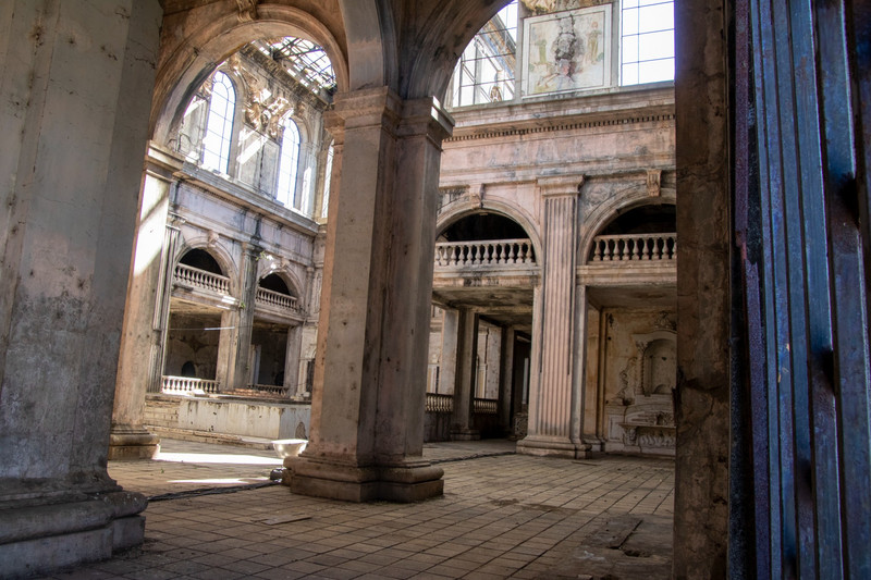 Inside the ruined cathedral