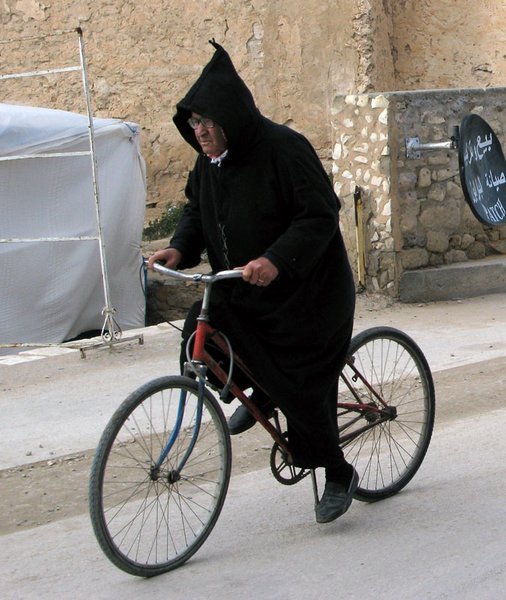 Elderly Ewok on a bike!