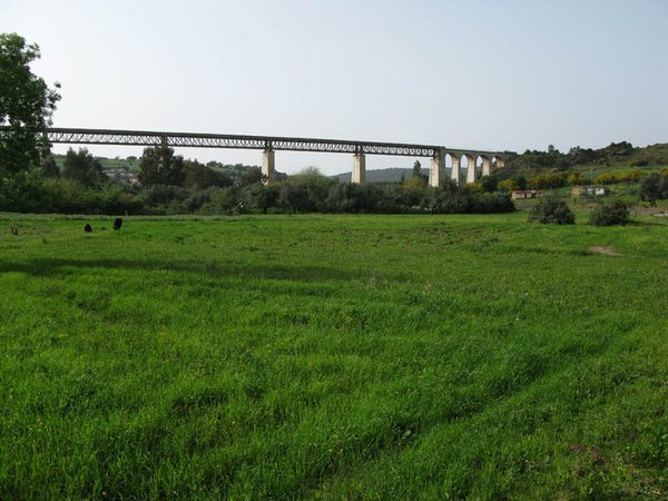 Green fields and viaducts