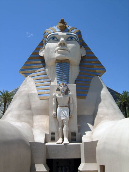 Outside the Luxor Hotel