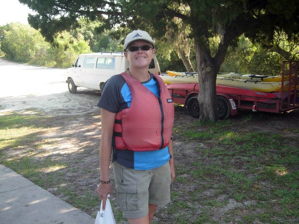 Trish gets ready to kayak