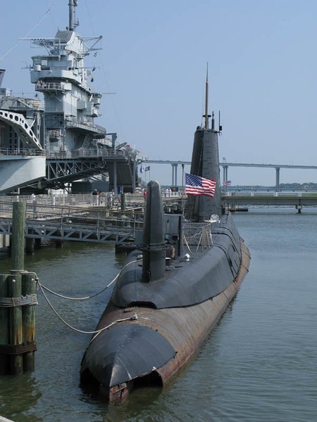 USS Yorktown and submarine