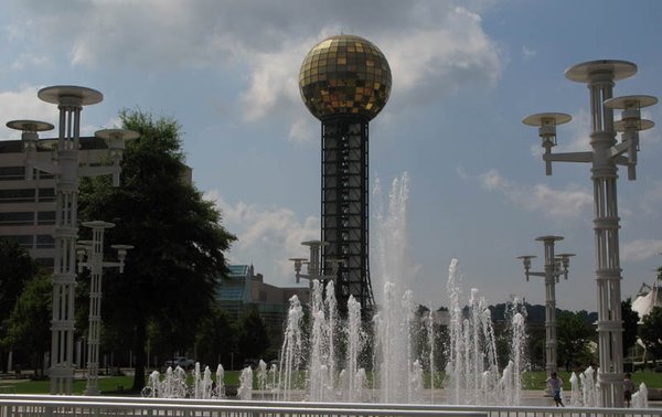 Sunsphere and fountains