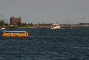 Duck bus in the water