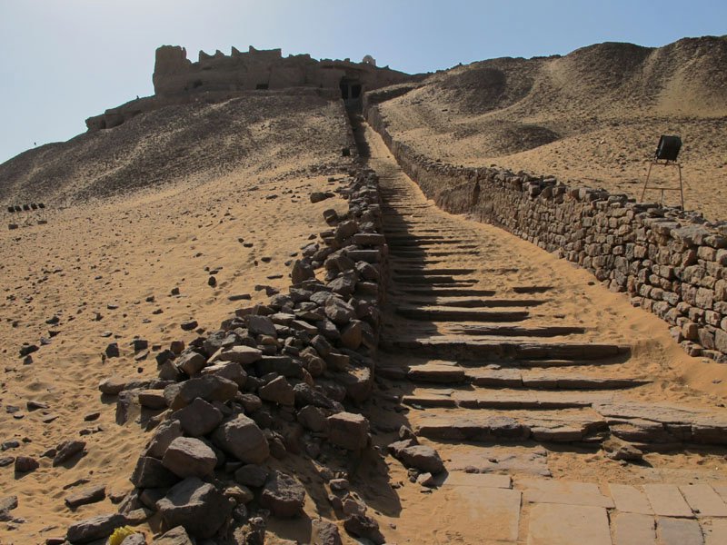 Climbing up to the Tombs of the Nobles