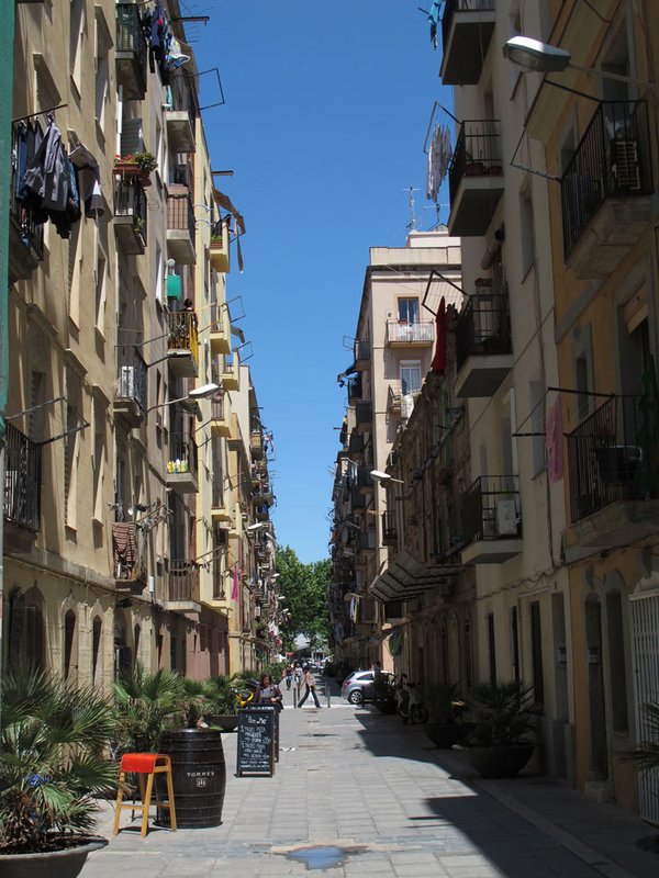 Narrow streets of Barceloneta
