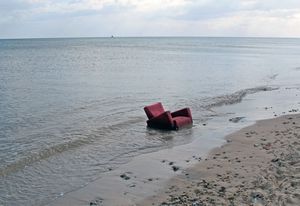 An armchair in the sea