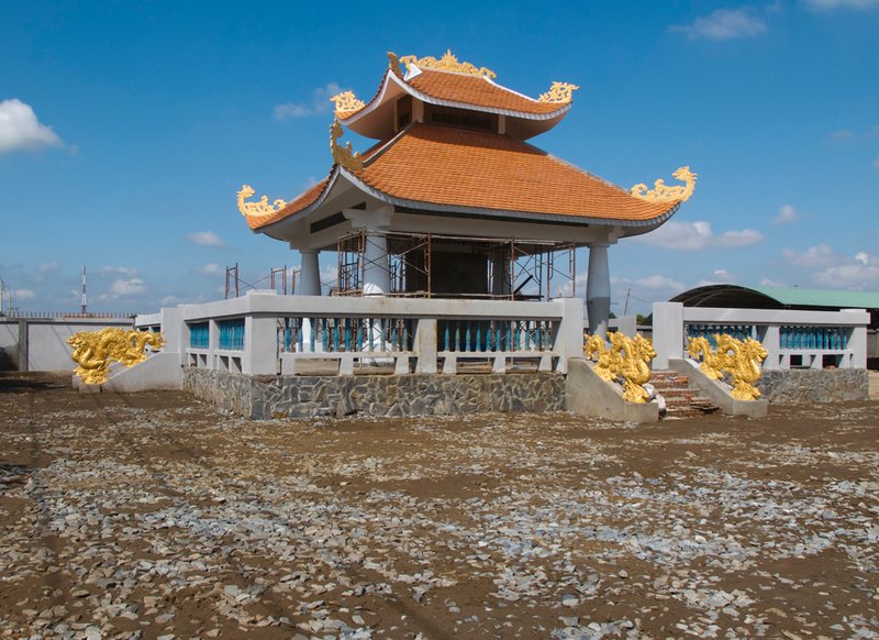 A pagoda under construction