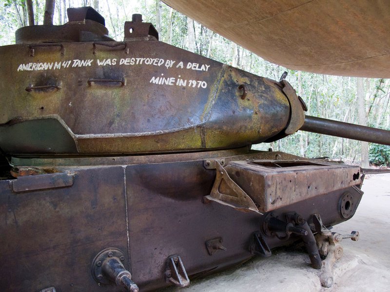 Destroyed American tank