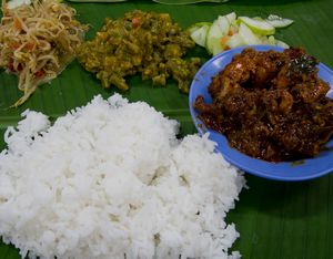 Indian banana leaf curry