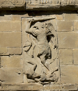 Detail on the church