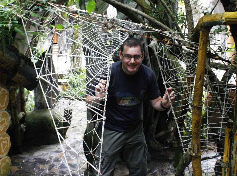 Russ got caught in a huge spider's web
