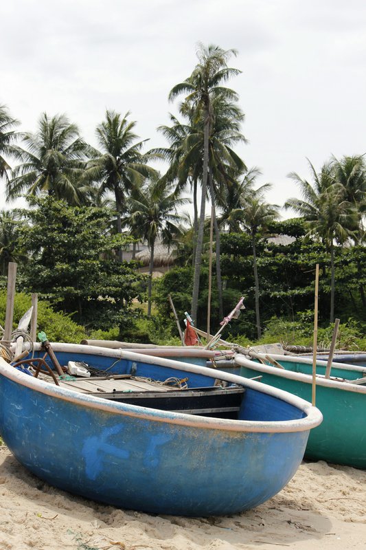 Traditional round fishing boats
