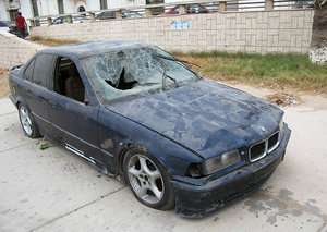 Wrecked car
