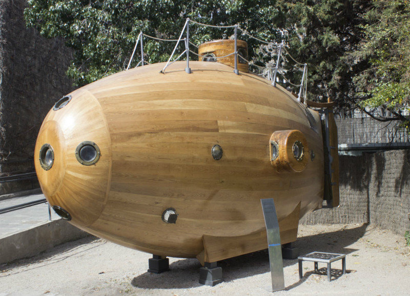 An old wooden submarine
