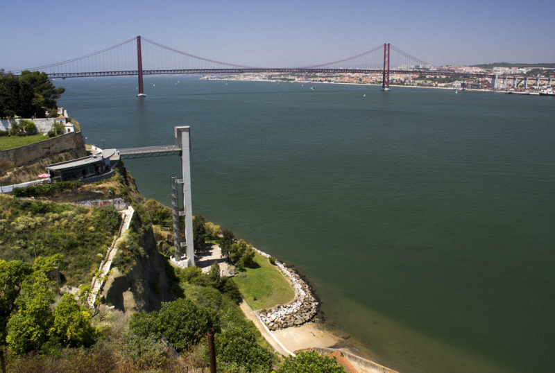 View of the Rio Tejo and the 25 April Bridge