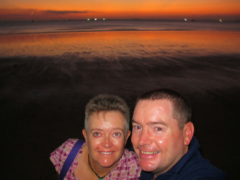 Enjoying sunset on the beach