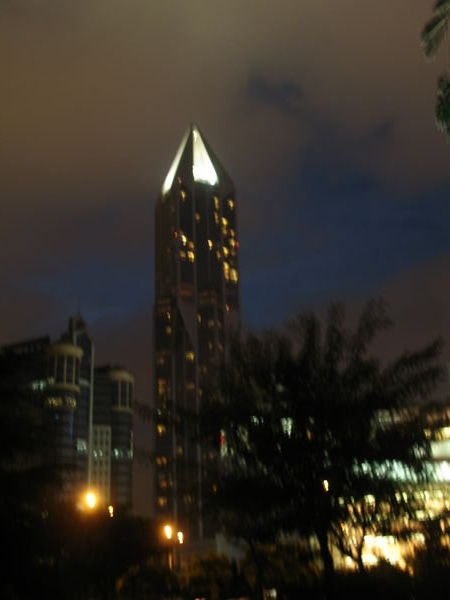 Night view of the rocketship 