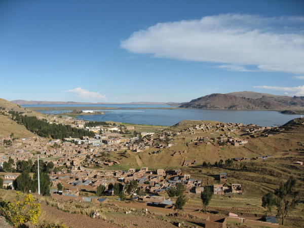 My first view of (tee hee) Lake Titicaca