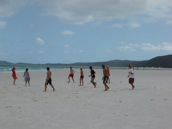 Footy on the beach in the Whitsundays