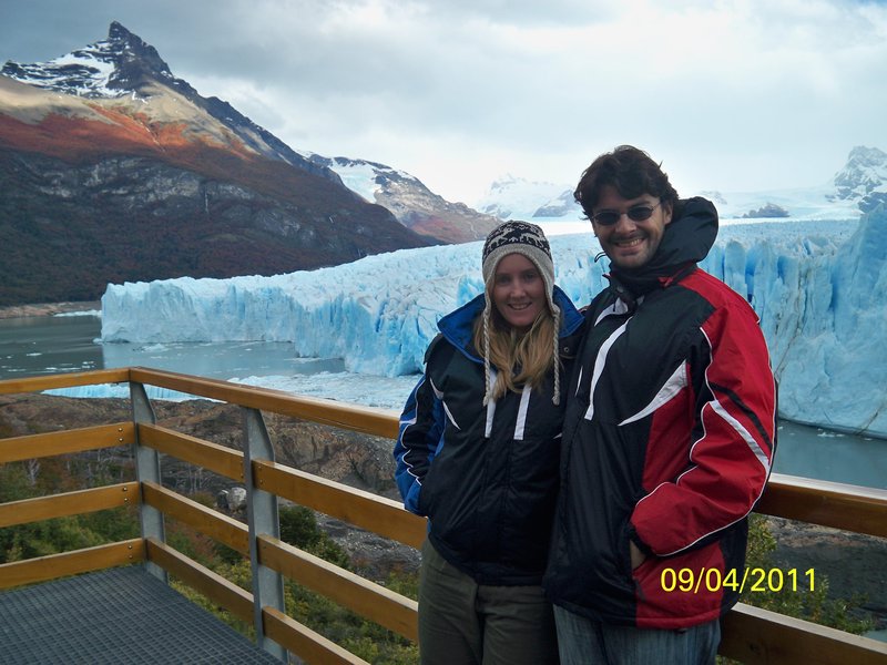 Us at Perito Moreno... it was cold!