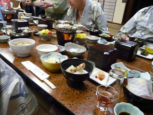 Traditional feast in Ryokan