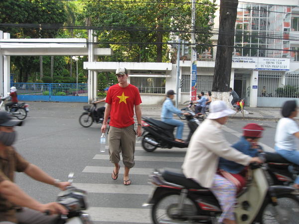 Crossing the road, Saigon