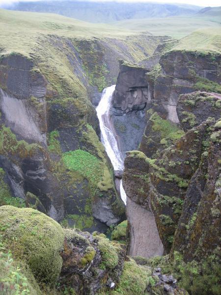 Fjaoragljufur gorge waterfall