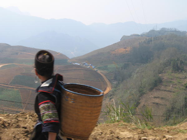 A Black Hmong girl enjoying the scenery.